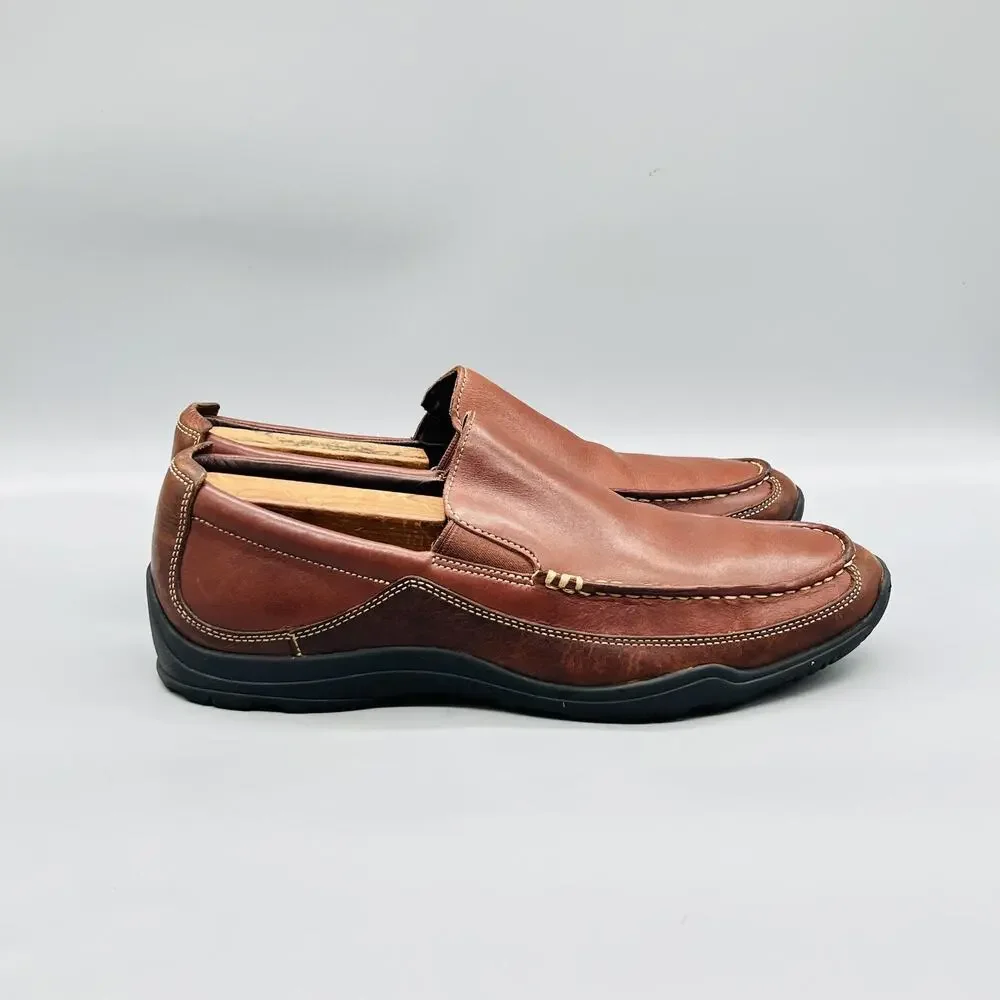 Cole Haan Shoes Mens 10 Brown Leather Vtg Air Moc Toe Slip On Loafers Casual
